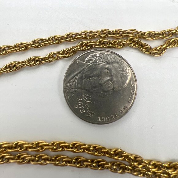 Vintage Monet Rope Chain 56" 1.8 mm  Gold-Tone Necklace Versatile Preppy Classy - Picture 6 of 9